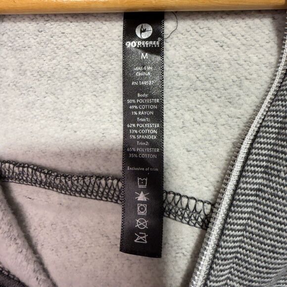 90 Degree by Reflex Gray Scuba Hoodie Women’s Size M Full Zip Thumbholes - Picture 3 of 4